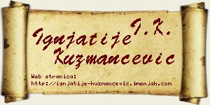 Ignjatije Kuzmančević vizit kartica